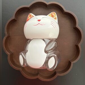 White Cat Drinking Container